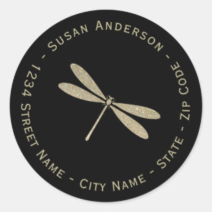 Étiquette d'adresse de retour de libellules de Par