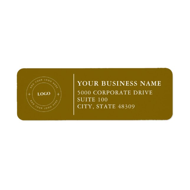 Étiquette d'adresse de retour de logo d'entreprise (Devant)