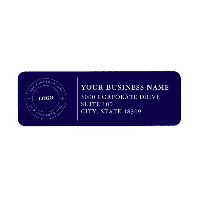 Étiquette d'adresse de retour de logo d'entreprise (Devant)