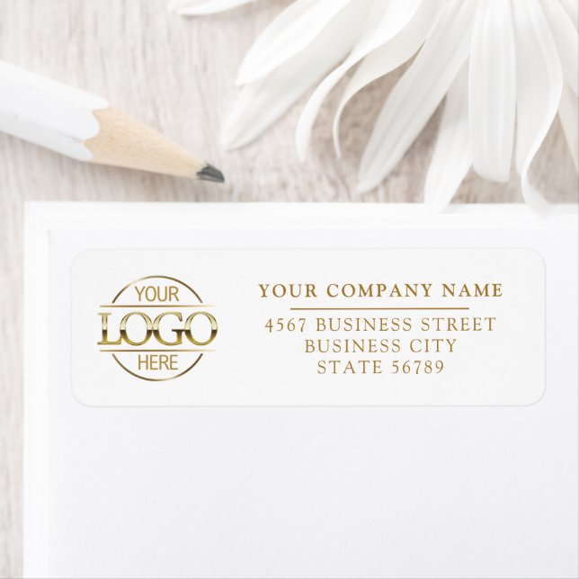 Étiquette d'adresse de retour de logo d'entreprise (En situation)