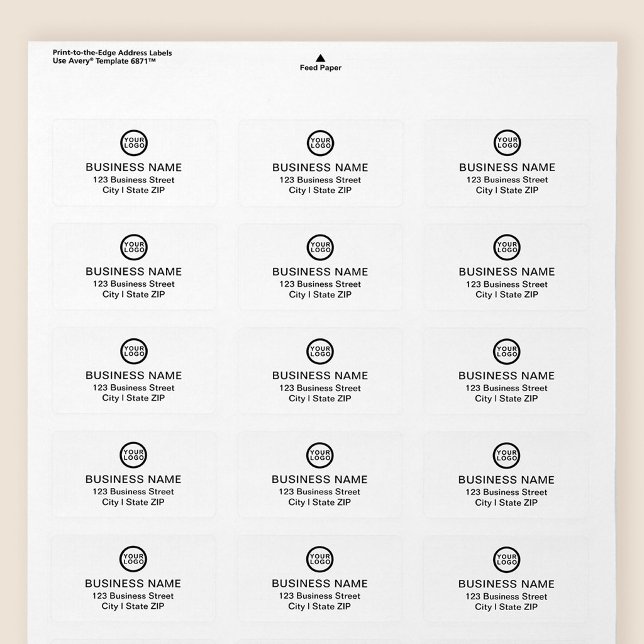 Étiquette d'adresse de retour de logo d'entreprise (Stylishly Personalize with Your Custom Logo & Business Return Address.)