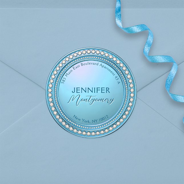 Étiquette d'adresse de retour de luxe glamour Diam (Créateur téléchargé)