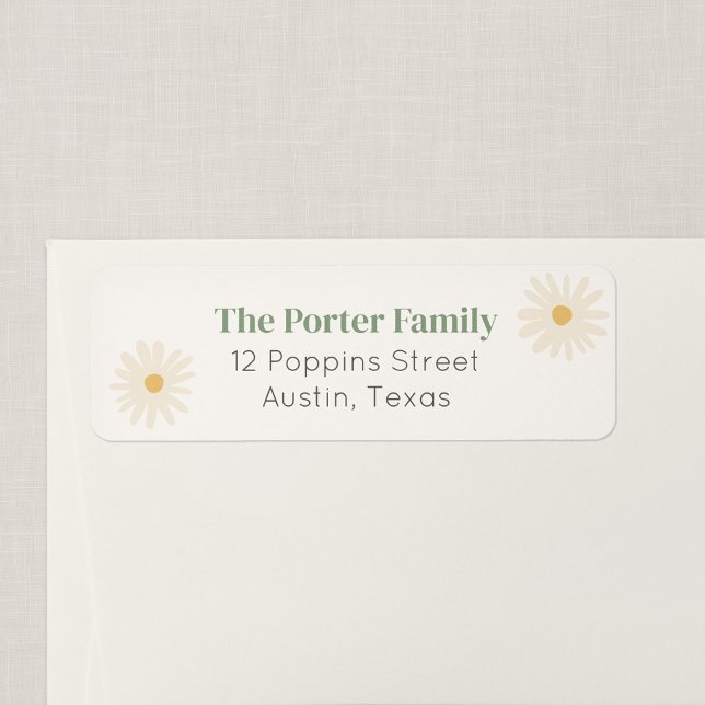 Étiquette d'adresse de retour de marguerite de vol (Wildflower Flight - Daisy Return Address Label)