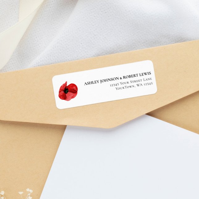 Étiquette d'adresse de retour de mariage à fleur d (Créateur téléchargé)