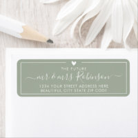 Étiquette d'adresse de retour de mariage à l'écrit