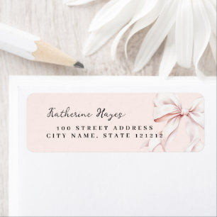 Étiquette d'adresse de retour de mariage au ruban 