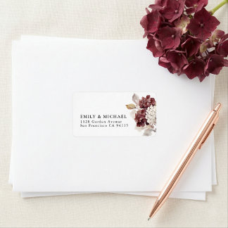 Étiquette d'adresse de retour de mariage automnal