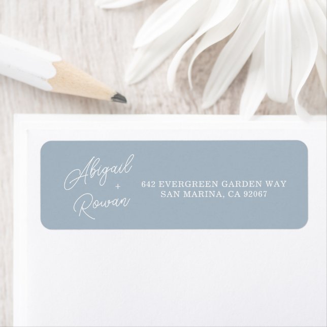 Étiquette d'adresse de retour de mariage avec écri (En situation)