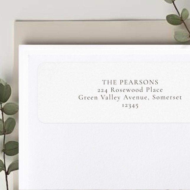 Étiquette d'adresse de retour de mariage blanc | S (Créateur téléchargé)