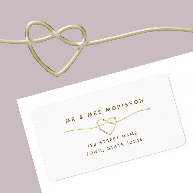 Étiquette d'adresse de retour de mariage blanc sim (Créateur téléchargé)