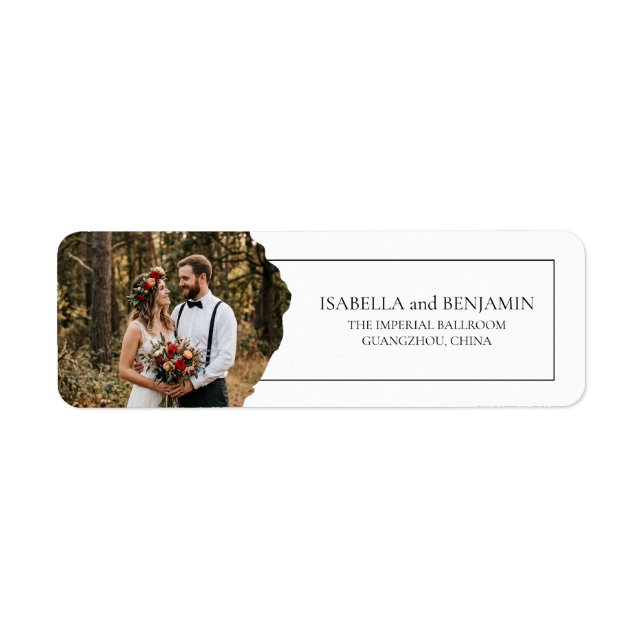 Étiquette d'adresse de retour de mariage bohème av (Devant)