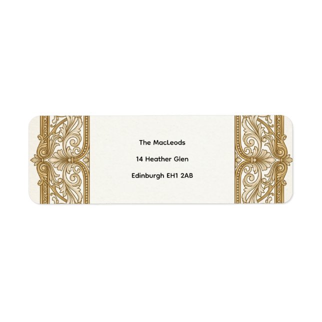 Étiquette d'adresse de retour de mariage botanique (Devant)