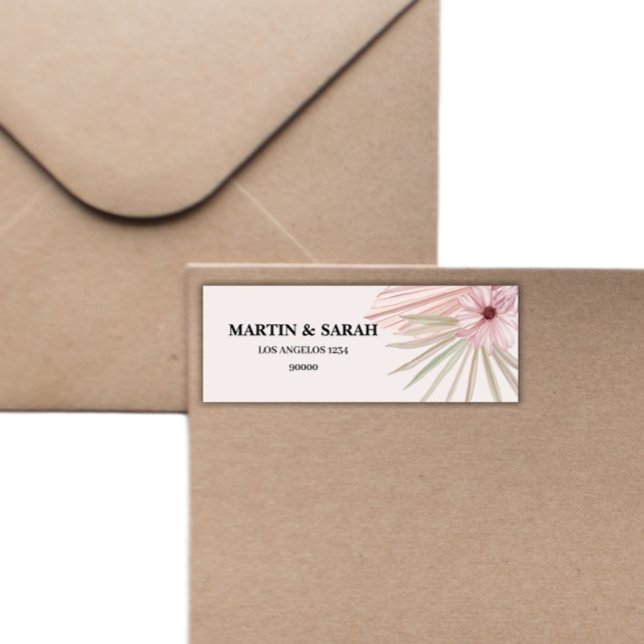 Étiquette d'adresse de retour de mariage botanique (Créateur téléchargé)