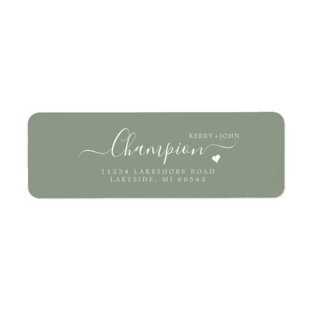 Étiquette d'adresse de retour de mariage chic call (Devant)
