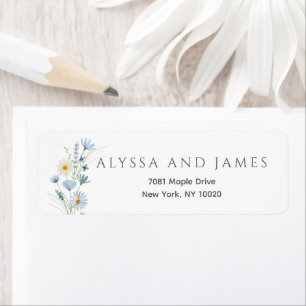 Étiquette d'adresse de retour de mariage de fleurs