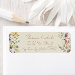 Étiquette d'adresse de retour de mariage de jardin