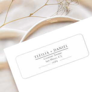 Étiquette d'adresse de retour de mariage élégante