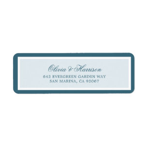Étiquette d'adresse de retour de mariage élégante