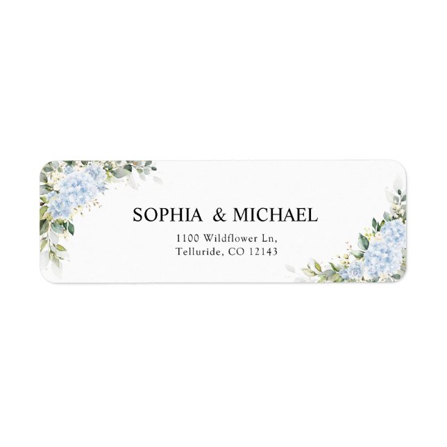 Étiquette d'adresse de retour de mariage floral Hy (Devant)
