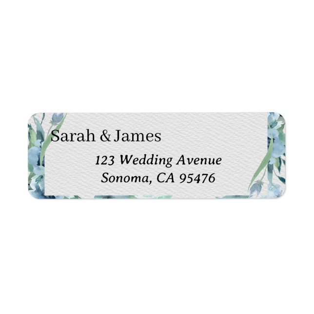 Étiquette d'adresse de retour de mariage florale b (Devant)