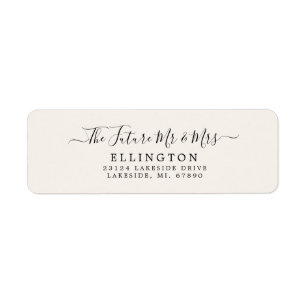 Étiquette d'adresse de retour de mariage Future Mr