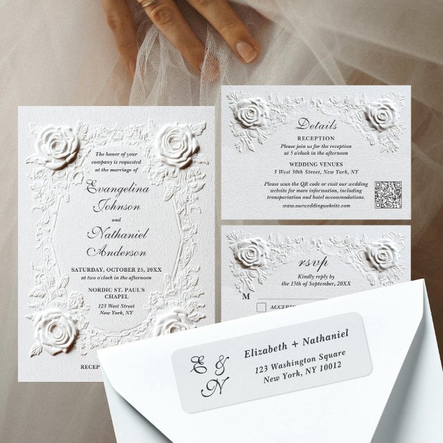 Étiquette d'adresse de retour de mariage intempore (Créateur téléchargé)