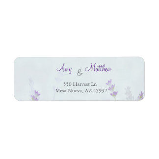 Étiquette d'adresse de retour de mariage lavande f