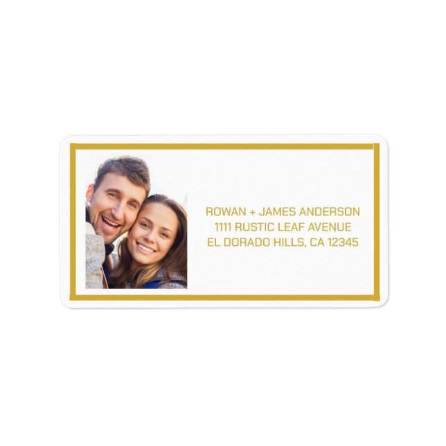Étiquette d'adresse de retour de mariage minimalis (Devant)