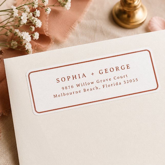 Étiquette d'adresse de retour de mariage minimalis (Return address label)