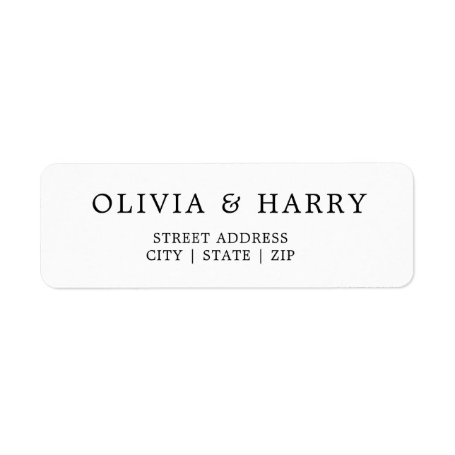 Étiquette d'adresse de retour de mariage minimalis (Devant)