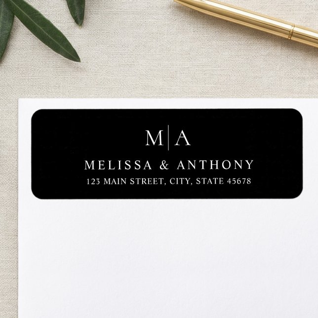 Étiquette d'adresse de retour de mariage moderne n (Créateur téléchargé)