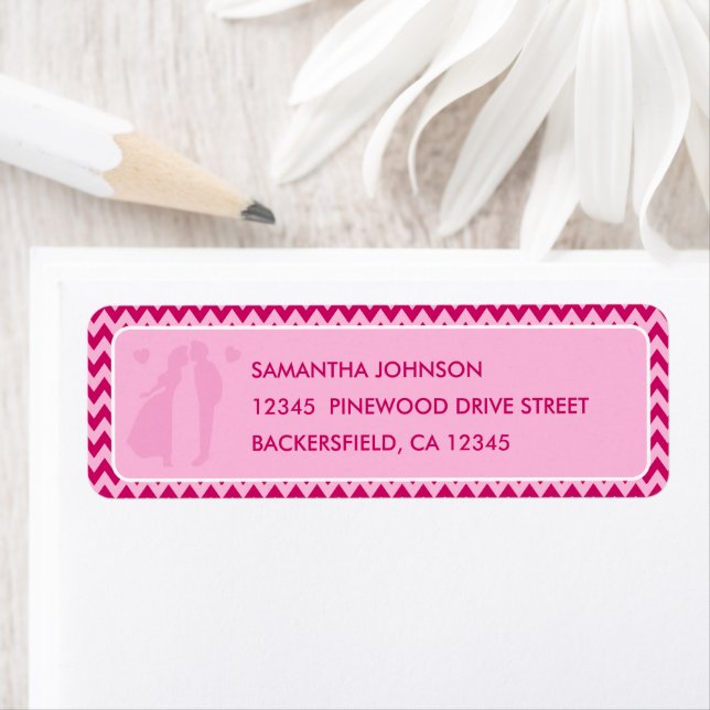 Étiquette d'adresse de retour de mariage moderne r (En situation)