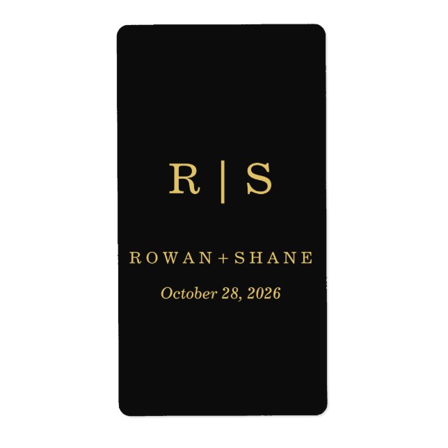 Étiquette d'adresse de retour de mariage noir et o (Devant)