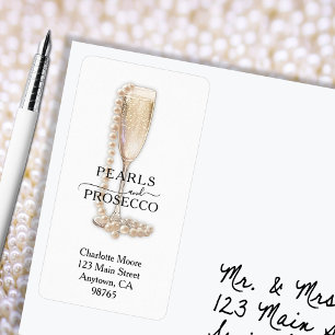 Étiquette d'adresse de retour de mariage Perles &