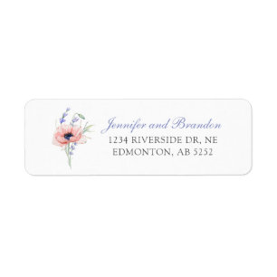 Étiquette d'adresse de retour de mariage personnal