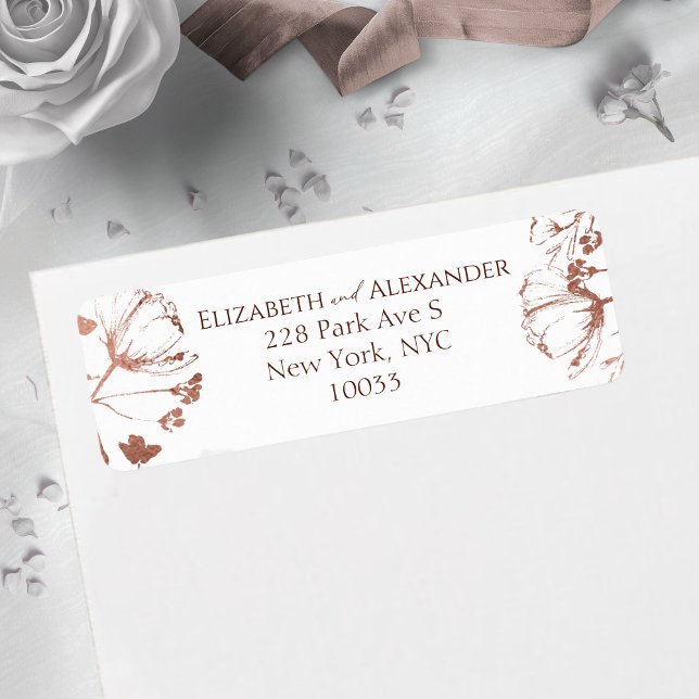 Étiquette d'adresse de retour de mariage printanie (Créateur téléchargé)