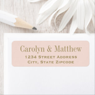 Étiquette d'adresse de retour de mariage rose past