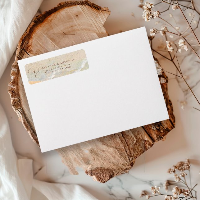 Étiquette d'adresse de retour de mariage sur la pl (Créateur téléchargé)