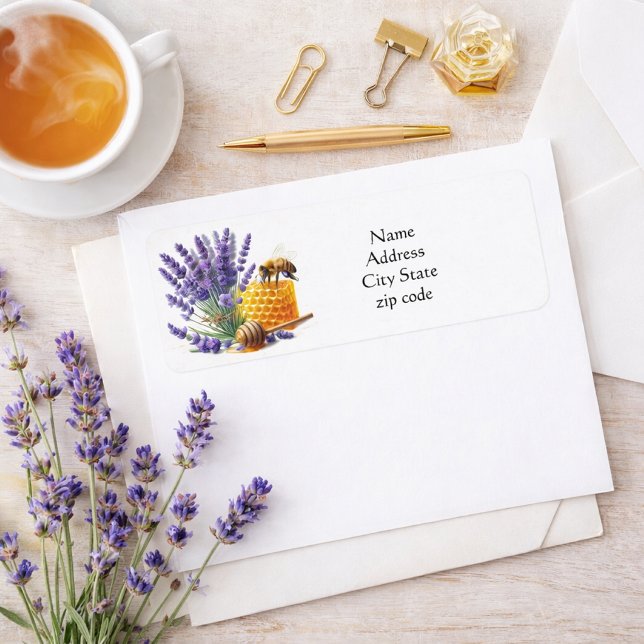Étiquette d'adresse de retour de miel d'abeille la (Créateur téléchargé)