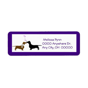 Étiquette d'adresse de retour de mignons Dachshund