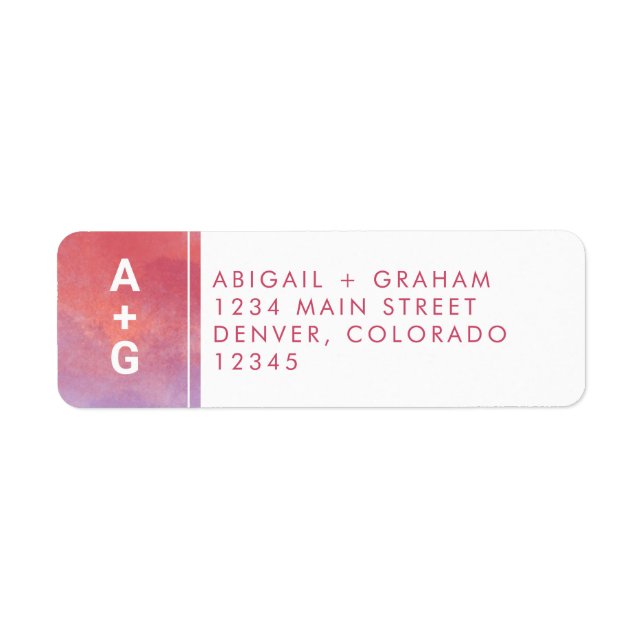 Étiquette d'adresse de retour de monogramme modern (Devant)