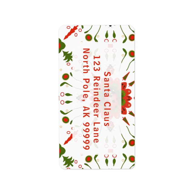 Étiquette d'adresse de retour de Noël (Devant)