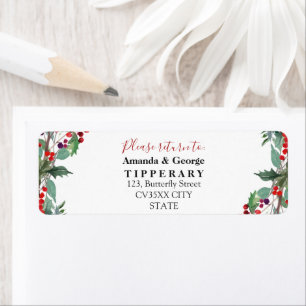 étiquette d'adresse de retour de Noël