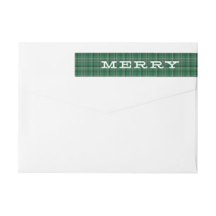 Étiquette d'adresse de retour de Noël à carreaux v