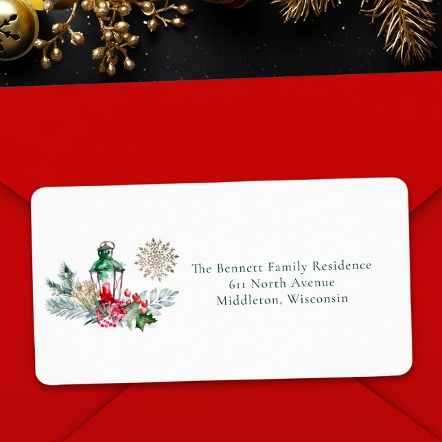 Étiquette d'adresse de retour de Noël à l'écriture (Créateur téléchargé)