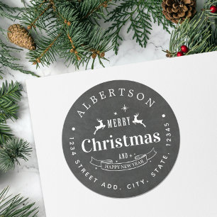 Étiquette d'adresse de retour de Noël au tableau c