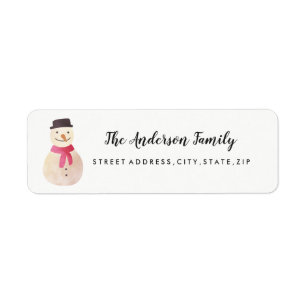 Étiquette d'adresse de retour de Noël bonhomme de