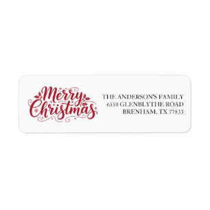Étiquette d'adresse de retour de Noël classique