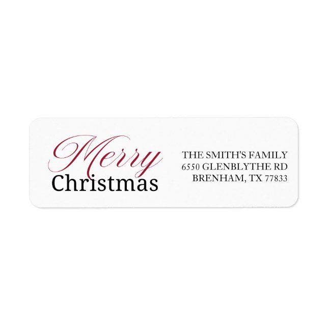 Étiquette d'adresse de retour de Noël classique (Devant)