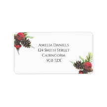 Étiquette d'adresse de retour de Noël élégante